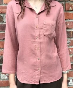 Cutloose Tencel 3/4 Sleeve Button-Down Shirt