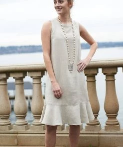 Crown Linen Dresses Linen Tank Dress - Ellie