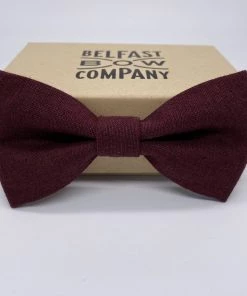 Belfast Bow Irish Linen Bow Tie - Burgundy New Arrivals