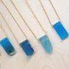 All The Tiny Pieces Blue Agate Gemstone Necklace