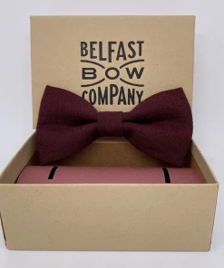 Belfast Bow Irish Linen Bow Tie - Burgundy New Arrivals