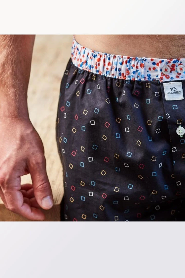 Billybelt Men's Organic Cotton Boxers - Navy With Ice Cube 4 Billybelt Men's Organic Cotton Boxers - Navy With Ice Cube