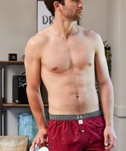 Billybelt Men's Organic Cotton Boxers - Red Shadow Underwear