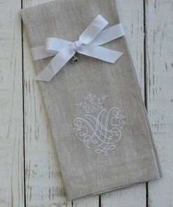 Crown Linen Organic Home Cotton Embroidered Finger Towel