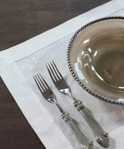 Crown Linen Organic Home Linen Embroidered Placemat