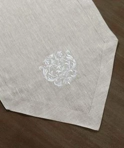Crown Linen Organic Home Linen Embroidered Runner