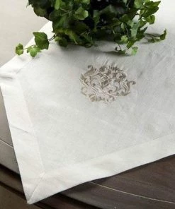 Crown Linen Organic Home Linen Embroidered Runner