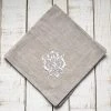 Crown Linen Linen Napkin Embroidered - Damask