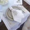 Crown Linen Organic Home Linen Napkin Embroidered - Royal
