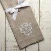 Crown Linen Linen Embroidered Finger Towel