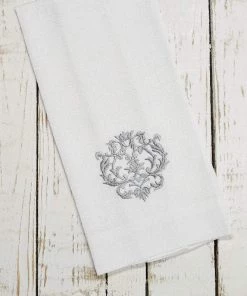 Crown Linen Linen Embroidered Finger Towel