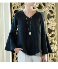 Crown Linen Felicity Linen Tunic Long Sleeves