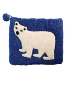 Panabo Felted Wool Bear Zip Pouch