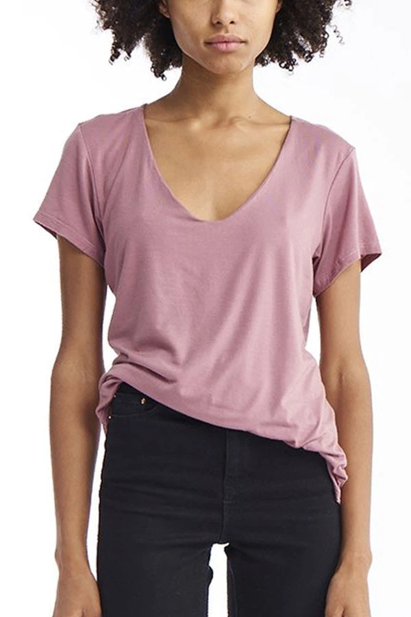 Groceries Apparel V-neck Slub Tee - Gossamer 3 Groceries Apparel V-neck Slub Tee - Gossamer