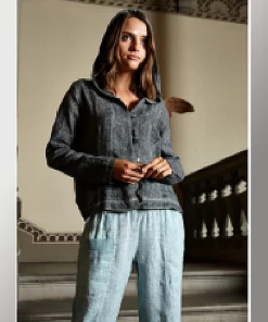 Linen Hoodie By Inizio Sweaters, Jackets, Coats