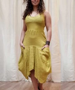 Italian Linen Dress By Inizio - Magic Sleeveless Dresses