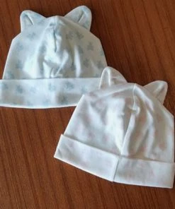 Kissy Kissy Baby Organic Cotton Hat With Ears - Mini Bear Print