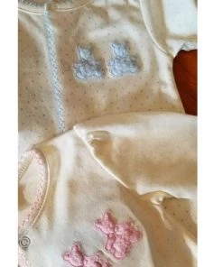 Kissy Kissy Baby Organic Cotton Footie - Two Bears And Dots Print Layette - Newborn To 9 Mo.