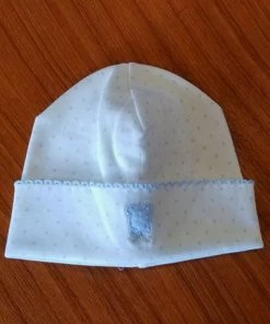Kissy Kissy Baby Organic Cotton Hat - Mini Bear Embroidery And Dots Print