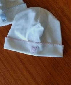 Kissy Kissy Baby Organic Cotton Hat - Mini Bear Embroidery And Dots Print