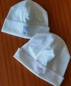 Kissy Kissy Baby Organic Cotton Hat - Mini Bear Embroidery And Dots Print