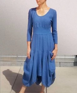 Italian Linen Dress By Inizio - Magic With 3/4 Sleeve