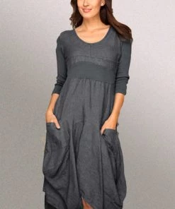 Italian Linen Dress By Inizio - Magic With 3/4 Sleeve