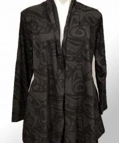 Panabo Swing Coat - Whale Artwork By Kelly Robinson Long Sleeves