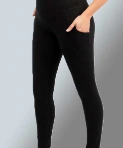 Maggie's Skirt, Pants Organic Sport Leggings Ankle Length - Blackout With Pockets