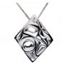 Panabo Silver Pewter Hummingbird Diamond Pendant-Bill Helin