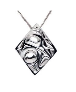 Panabo Silver Pewter Hummingbird Diamond Pendant-Bill Helin