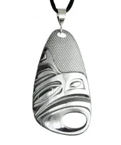 Panabo Eagle Silver Pewter Pendant With Satin Cord - Art By Corrine Hunt