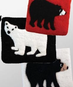 Panabo Felted Wool Bear Zip Pouch