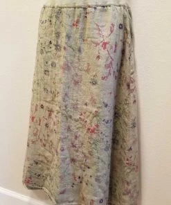 Cutloose Linen A-line Skirt Floral Skirt, Pants