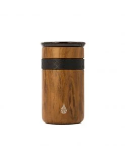 Elemental Teak Wood Print Tumbler With Ceramic Lid Organic Home