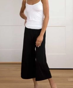 Echo Verde Bamboo Wide Leg Capri - Floral Skirt, Pants