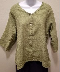 Cutloose V-neck Button Down Shirt Long Sleeves