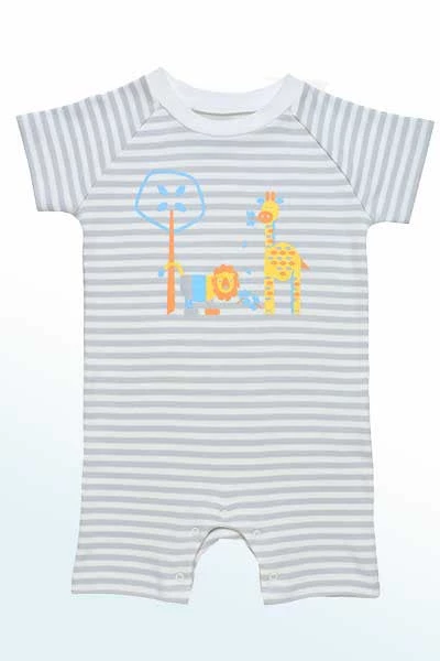 Under The Nile Baby Organic Cotton Romper - Jungle Animals Print 3 Under The Nile Baby Organic Cotton Romper - Jungle Animals Print