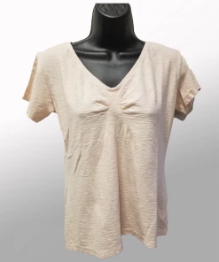 Cutloose Short Sleeve Tuck Front Top Short Sleeves