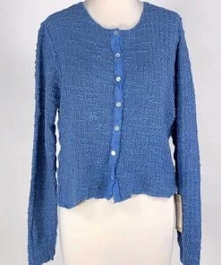 Cutloose Sweaters, Jackets, Coats Textured Crop Cardigan Sweater Button Down