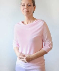 Echo Verde Drape Neck Light Sweater Long Sleeves