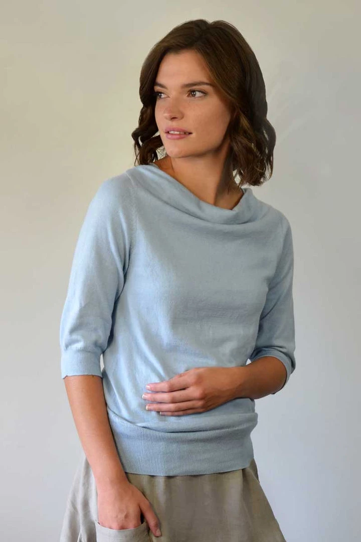 Echo Verde Drape Neck Light Sweater Long Sleeves 4 Echo Verde Drape Neck Light Sweater Long Sleeves