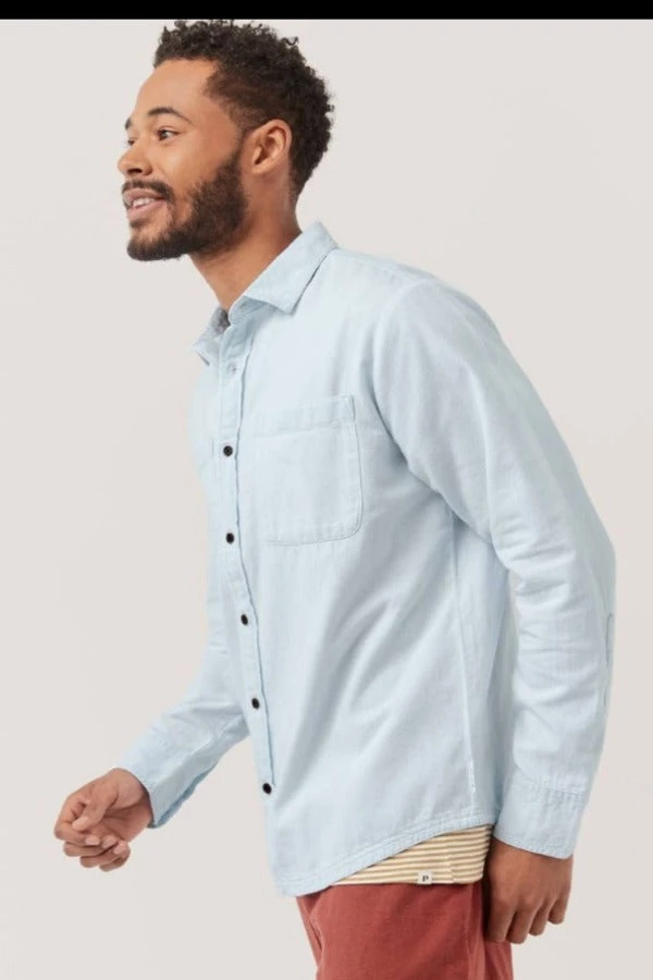 Pact Men’s Denim Chambray Ranch Shirt 3 Pact Men’s Denim Chambray Ranch Shirt