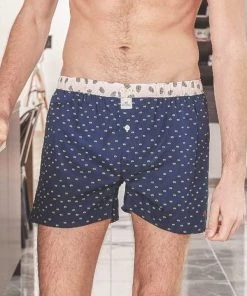 Billybelt Men's Organic Cotton Boxers - Pink Herringbone Or Navy (no M) 12 Billybelt Men's Organic Cotton Boxers - Pink Herringbone Or Navy (no M)