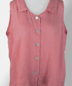 Cutloose New Arrivals Sleeveless Button Down Blouse - Linen