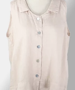 Cutloose New Arrivals Sleeveless Button Down Blouse - Linen