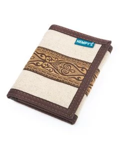 Hempy's Hemp Wallet Tri-fold With Rasta Stripe