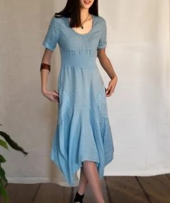 Italian Linen Dress By Inizio - Magic With Short Sleeve