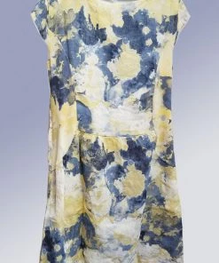 Lands Downunder Italian Linen Dress Short Sleeve - Watercolor New Arrivals 12 Lands Downunder Italian Linen Dress Short Sleeve - Watercolor New Arrivals