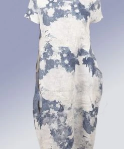Lands Downunder Italian Linen Dress Short Sleeve - Watercolor New Arrivals